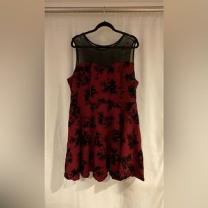 Rue21: Floral Cocktail Dress, Burgundy and Black